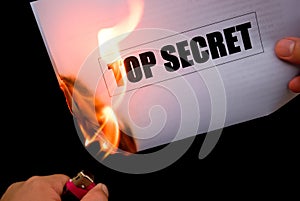 Burning a top secret paper