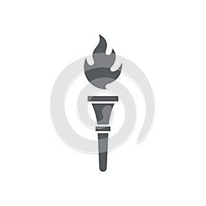 Burning torch vector icon symbol isolated on white background