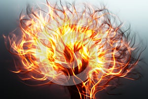 a burning tree with flames coming out of it