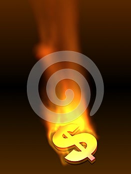 Burning US Dollar icon