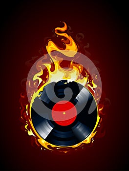 Burning vinyl record