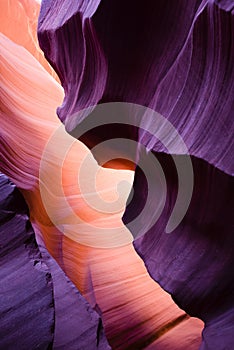 The Burning Wave is an underground labyrinth of colored sandstone of the Lower Antelope Canyon in Page Arizona towards the stingy photo