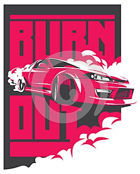 Burnout car, Japanese drift sport, JDM,