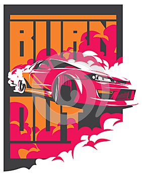 Burnout car, Japanese drift sport, JDM,