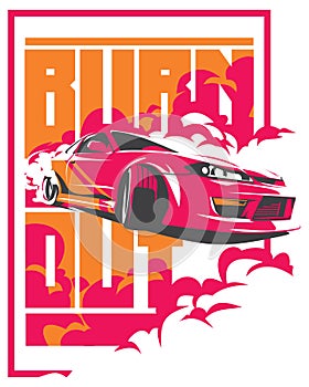 Burnout car, Japanese drift sport, JDM,