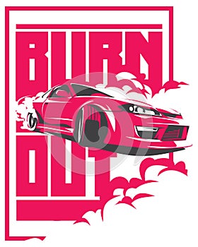 Burnout car, Japanese drift sport, JDM,