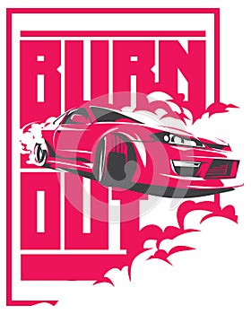 Burnout car, Japanese drift sport, JDM, photo