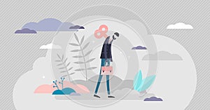 Burnout concept, tiny business person vector illustration