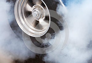 Burnout with spinning wheel