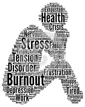 Burnout stress word cloud concept