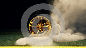 Burnout Wheel & Smoke Intro Logo Motion Graphic Background