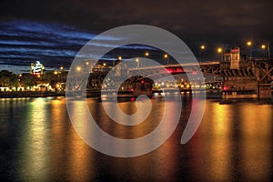 Burnside Bridge across Willamette River Portland