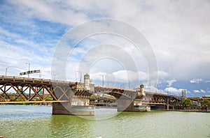 Burnside drawbridge in Portland, Oregon photo