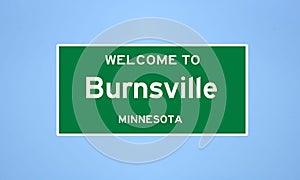 Burnsville, Minnesota city limit sign. Town sign from the USA.