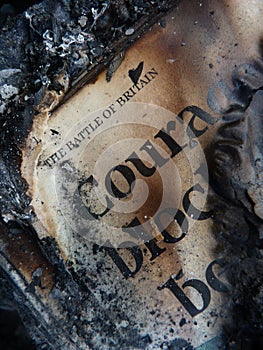 Burnt book courage concept