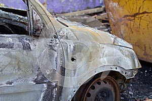 Burnt down car