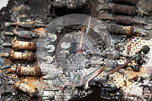 Burnt electronic circuit board