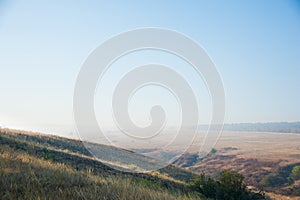 Burnt grass, landscape fire