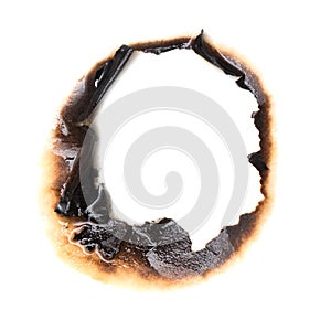 Burnt hole in a paper
