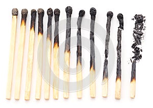Burnt matches.
