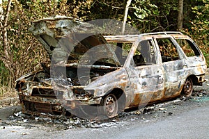 Burnt-out car