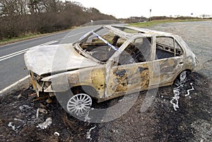Burnt out car