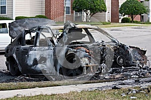 Burnt out car