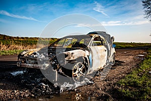 Burnt out car