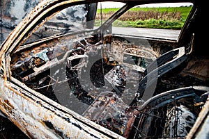 Burnt out car