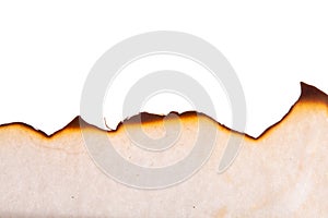 Burnt paper edges isolated on white background. template for design