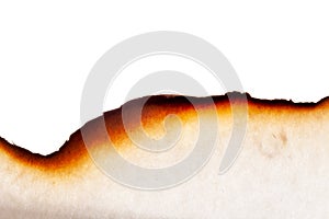 Burnt paper edges isolated on white background. template for design