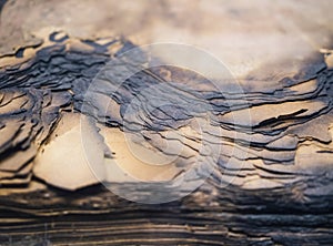 Burnt Paper stack close up