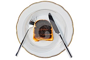 Burnt toast bread slices