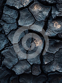 Burnt Wood Patterns with Cracked Texture Generated AI