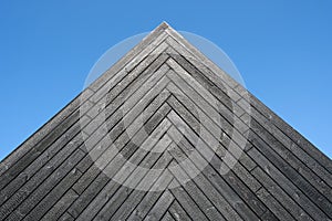 Burnt wooden board . Sho-Sugi-Ban Yakisugi is a traditional Japanese method of wood preservation