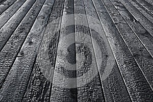 Burnt wooden board texture. Sho Sugi Ban Yakisugi is a traditional Japanese method of wood preservations