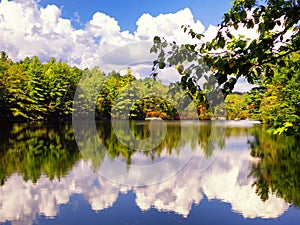 Burr Pond state park autumn view photo