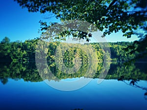 Burr pond state park beautiful summer and autumn lake views