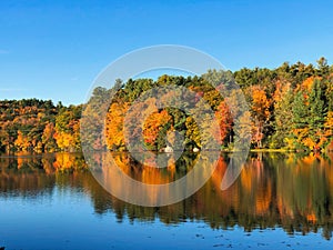 Burr pond state park early autumn lake views photo