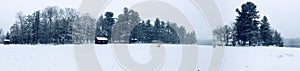 Burr Pond state park panorama winter view photo