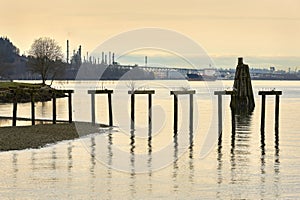 Burrard Inlet Tanker and Oil Refinery