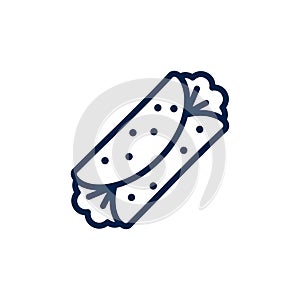 Burrito icon logo vector design illustration, isolated on white background.