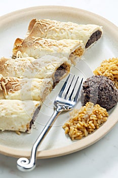 burritos with beans and rice