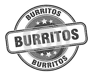 burritos stamp. burritos round grunge sign.