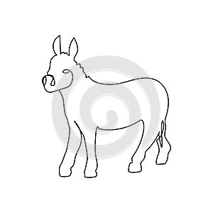 Burro, donkey one line art. Continuous line drawing of domestic animal. photo