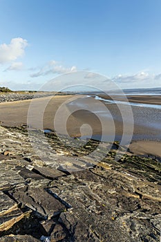 Burry Port beach in Carmarthenshire South Wales UK