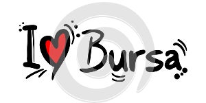 Bursa city oof Turkey love message