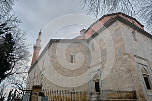 Bursa Turkey. Green mosque yesil cami in center of old capital city of ottoman bursa