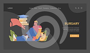 Bursary concept. Flat vector illustration