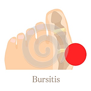 Bursitis icon, cartoon style